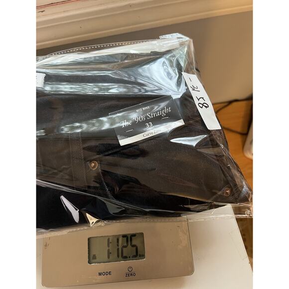 NWT A & F 90s Straight Leg Mid Rise Curve Love Jeans Denim Black Sz 33 Short - Picture 12 of 12